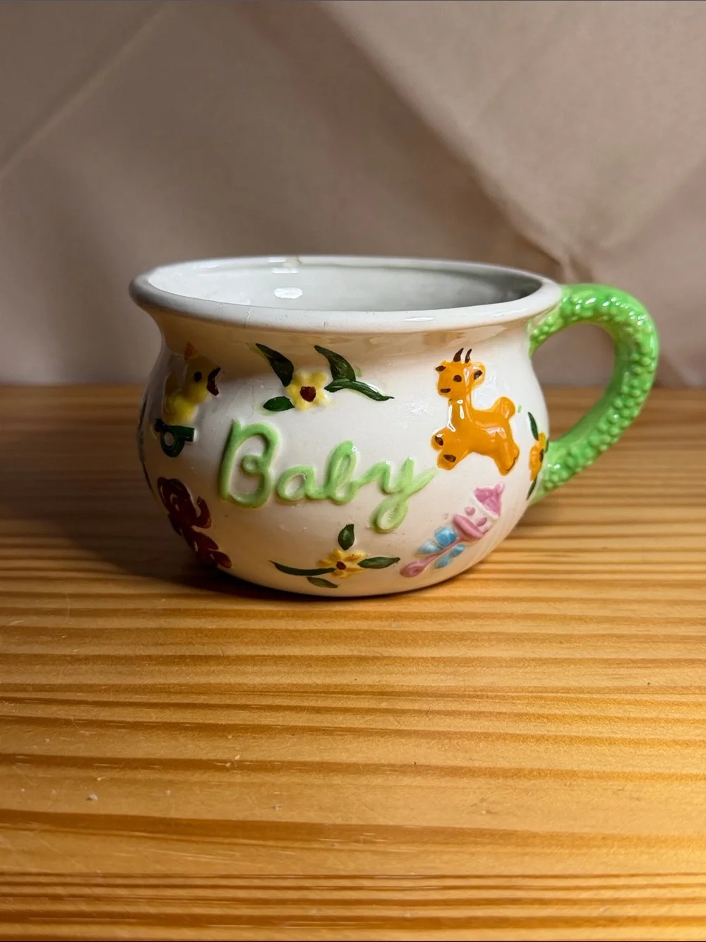 Vintage Napco Ceramic Baby Nursery Planter Mug 1960s
